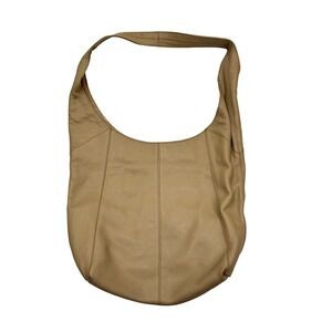 Lucky Brand Leather Hobo Bag Patti Shoulder Bag Beige Everyday Casual Purse
